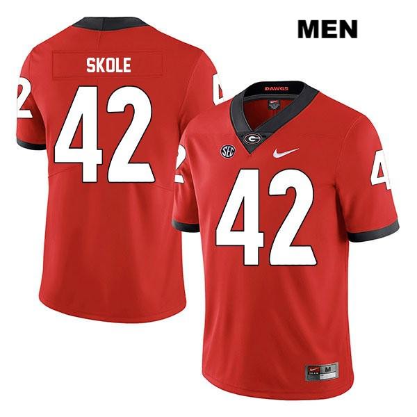 Georgia Bulldogs Men's Jake Skole #42 NCAA Legend Authentic Red Nike Stitched College Football Jersey CLF0156ZK